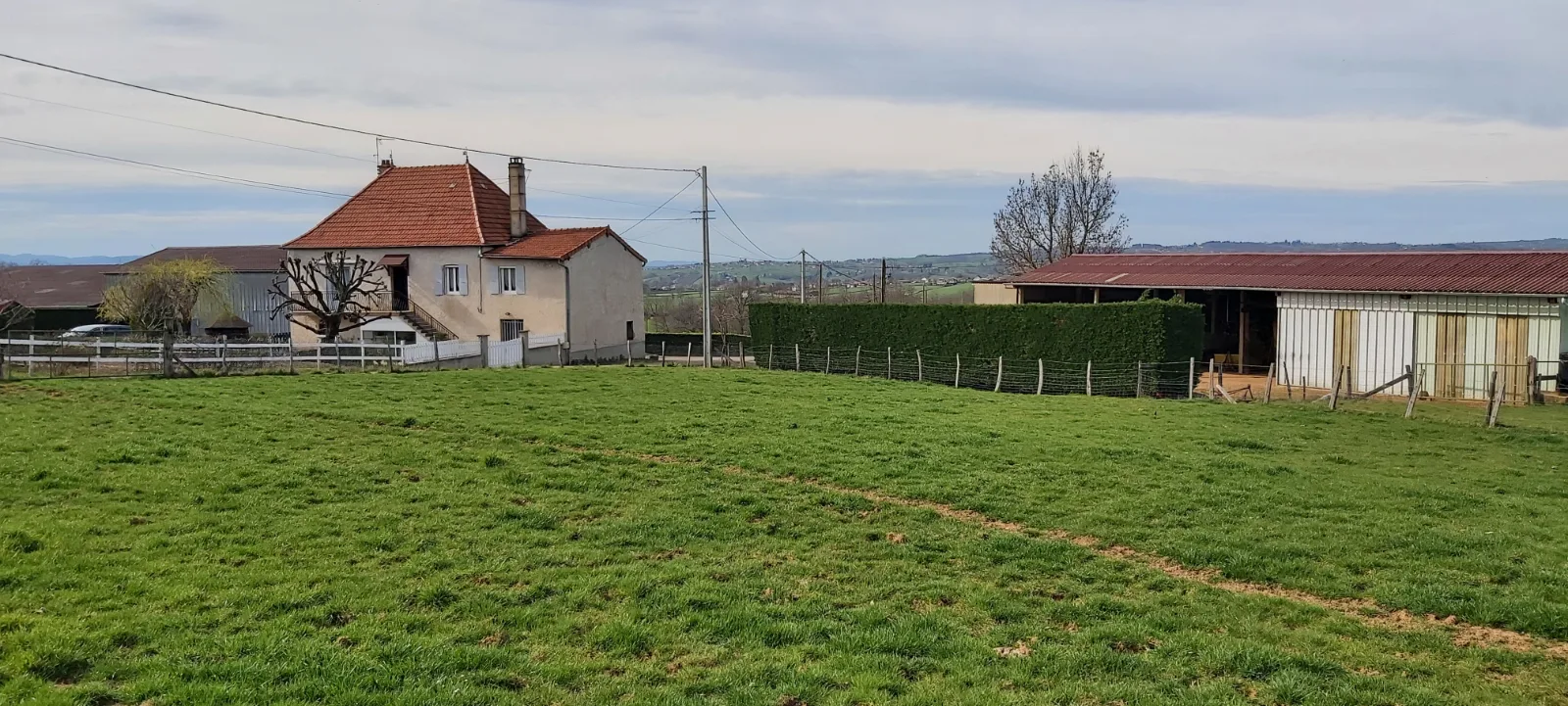 propriété agricole avec habitation, bâtiments agricoles et terrain — photo 3